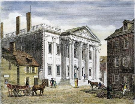 Hamilton proposed a national bank to stabilize the new economy In February 1791, the First Bank of the U.S.