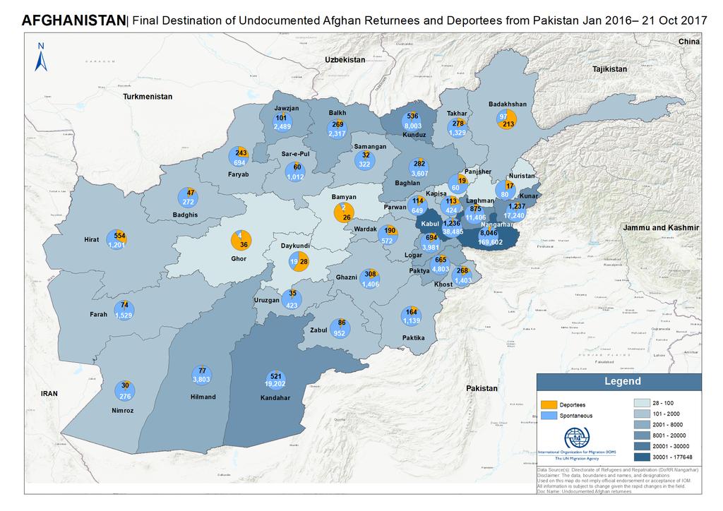 RETURN OF UNDOCUMENTED AFGHANS Situation Report Oct 15-21 217 Families at the in Zaranj City, Nimroz province, with their assistance @ 217 Annex 1: Breakdown of Assistance Provided at all Border