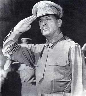 General Douglas MacArthur: leader of American forces in Pacific, struggled early in Philippines but vowed I shall return US recruited Navajo to work