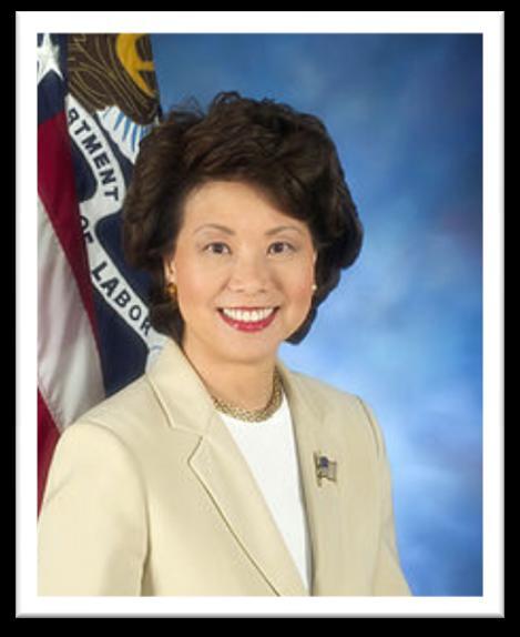 Elaine Chao, the wife of Senate Majority Leader Mitch McConnell (R-KY), received broad, bipartisan support in the Senate. She served as Secretary of Labor for eight years during President George W.