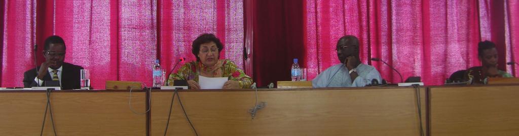 three single judges. Former ICTR President, Judge Khalida Rachid Khan, addressing the Town Hall Meeting.