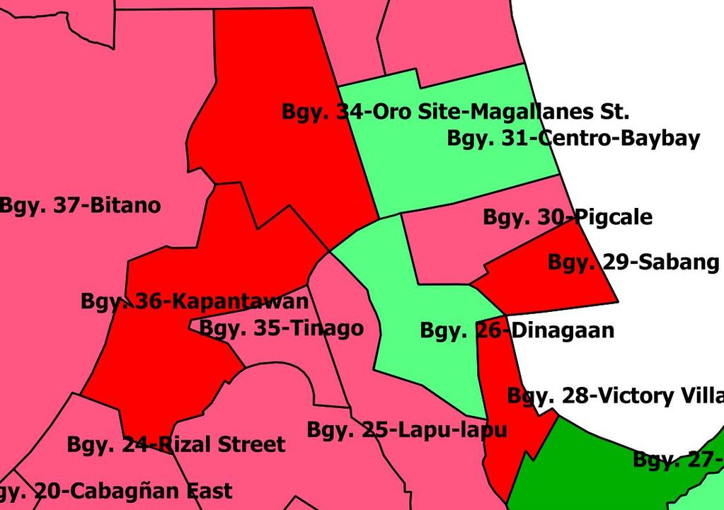 CBMS Poverty Maps: Legazpi City Map. Proportion of Children - years old Not Attending Elementary School, by Barangay, 9- Bottom Barang ays Barangay M ag nitude Propor tion Brgy.