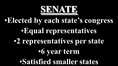 . More population the more representatives you have 2 year term Satisfied