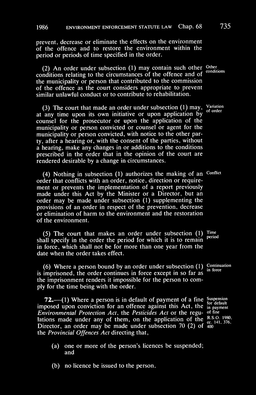 1986 ENVIRONMENT ENFORCEMENT STATUTE LAW Chap.