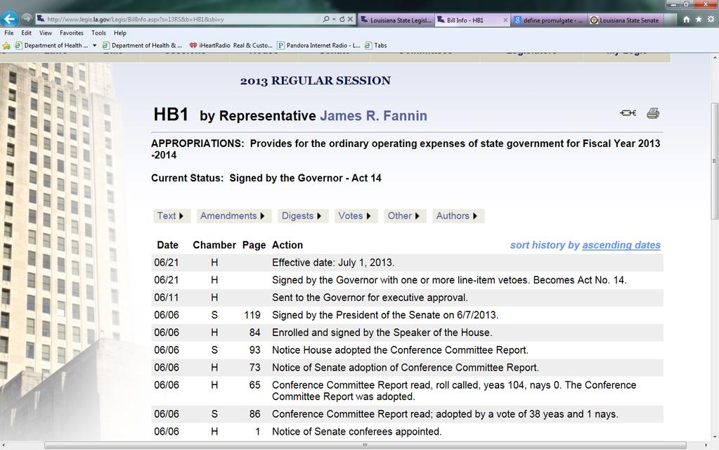 Find Legislators Voting Records To find out how legislators voted on a bill or amendment: 1.