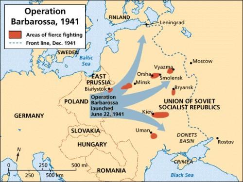 Invasion of USSR Eastern Front June 1941 Hitler breaks Non-