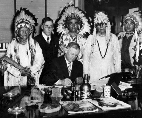 Indian Reorganization Act, 1934 Indian New Deal Greater tribal sovereignty over local laws,