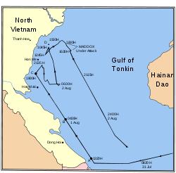 Gulf of Tonkin Incident (Aug. 1964) U.S.S. Maddox fired upon Aug.