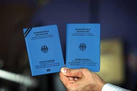 History For this purpose, UNHCR, in consultation with governments, produced a model document in booklet form with a blue cover and two black diagonal stripes that resembled the Specimen of the 1951