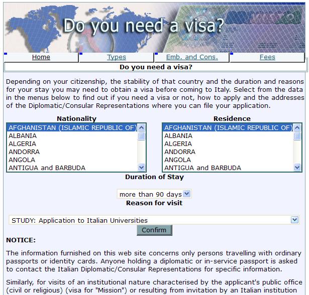 Non-US or EU passport holders If you are traveling on a passport other than US or EU, you should use this tool to determine if you do in fact need a Student Visa and what materials you will need to