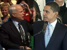 24. 04:28 Footage of McCain and Obama campaigning I M STACEY DELIKAT FOR THE.NEWS.