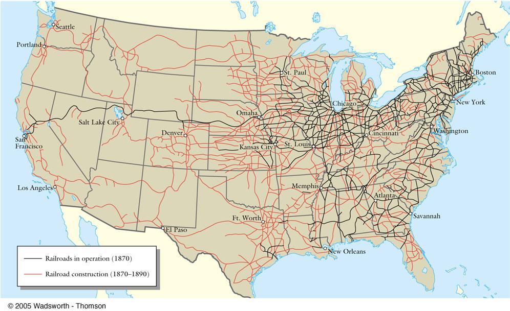 Land and loan subsidies given by the federal government to the railroad companies New business practices introduced by RR companies such as establishing the modern