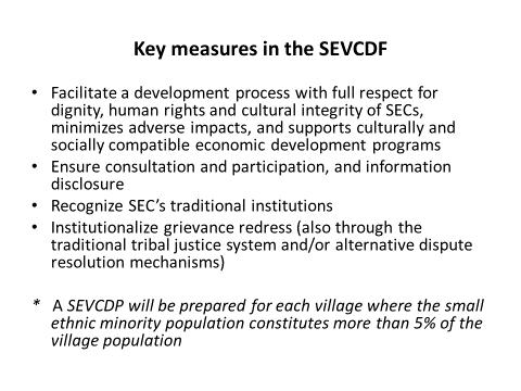 Project 1 (World Bank Assisted) Small Ethnic and Disadvantaged