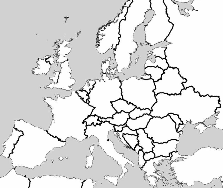 14. (5 pts) Below you have a map of Western Europe. Some of the areas indicated with letters (a, b, c h) are real (major) coalfields, but most are not.
