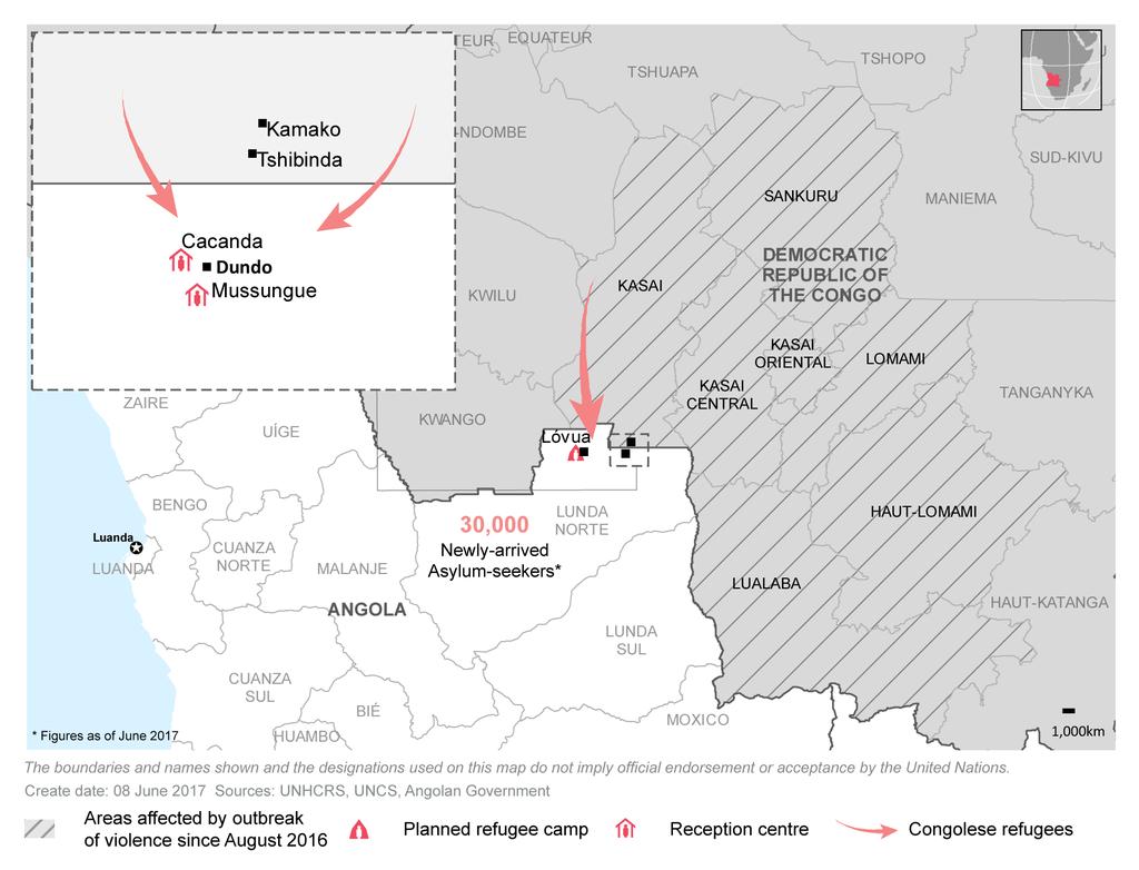Update On Achievements Operational Context As the security conditions in the Kasai Province deteriorate, hundreds of Congolese asylum-seekers, mostly children and women, continue to flee to northern