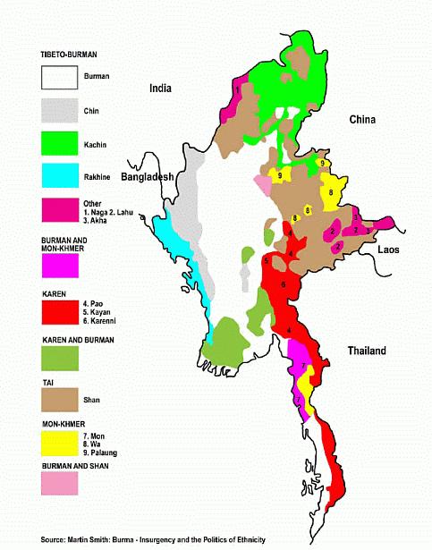 16 Figure 4: Major Ethnic Groups of Burma 27 27 Smith, M.