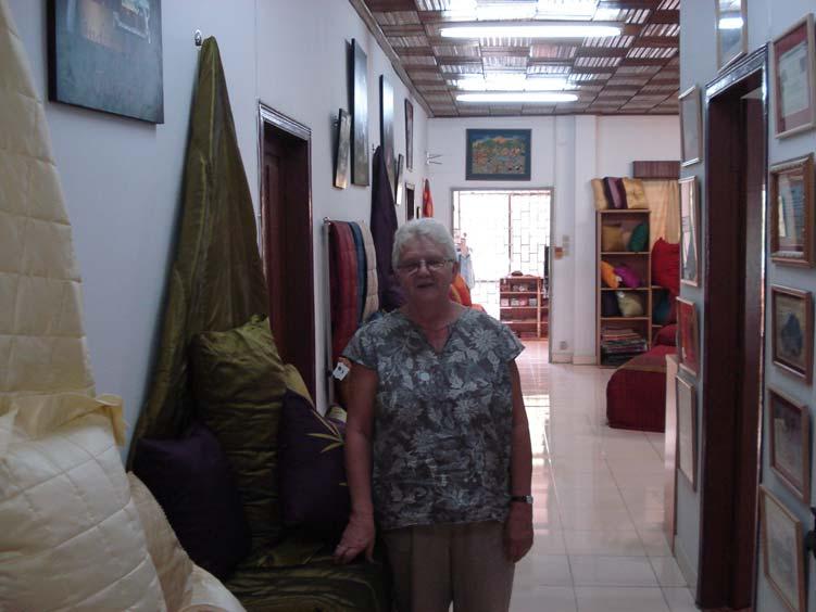 Janne Ritskes, in her Phnom Penh shop, 2008.