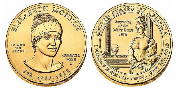 To honor the opening, the U.S. Mint issued the Elizabeth Monroe White House Coin. In later years, the U.S. Mint issued in 2008 the ½ oz. gold First Spouse Coin in honor of Elizabeth Monroe.