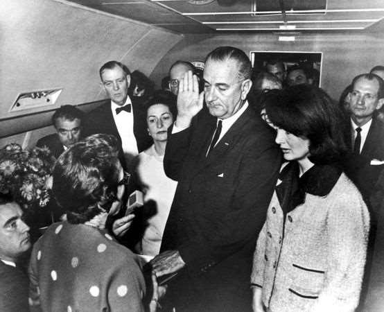 Lyndon Johnson sworn in After the death of JFK, LBJ becomes President.