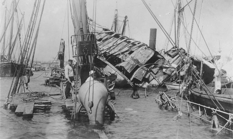 In February of 1898, the USS Maine, anchored in Havana, Cuba, EXPLODED!
