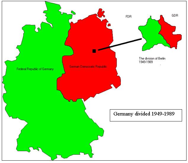 SUPERPOWERS STRUGGLE OVER GERMANY At the end of the war, Germany was divided among the Allies into four zones The US, France, and Great Britain decided to combine their