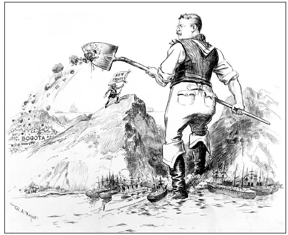 What project is this cartoon depicting? Who is the man with the Shovel?
