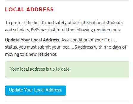 2. Next select Update local address 3.