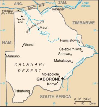 COUNTRY CONTEXT Country Profile Botswana is a landlocked country situated in southern Africa, surrounded by South Africa in the south, Namibia in the west, Zambia in the north and Zimbabwe in the