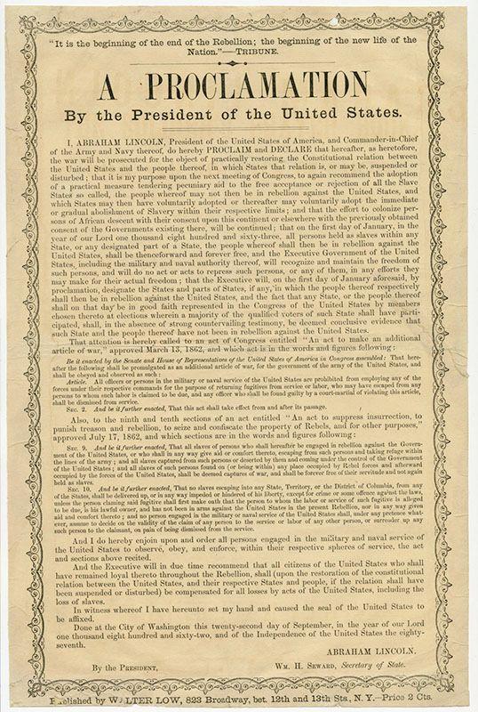Lincoln s use of emergency powers (9B) After the battle of, Antietam President Lincoln Emancipation issued the Proclamation. This is a famous document which the freed slaves in the Confederacy.