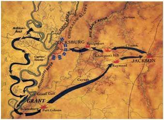 Key Battle: Siege at Vicksburg, April-July 1863 (9D) Vicksburg (MS) Located on the River.
