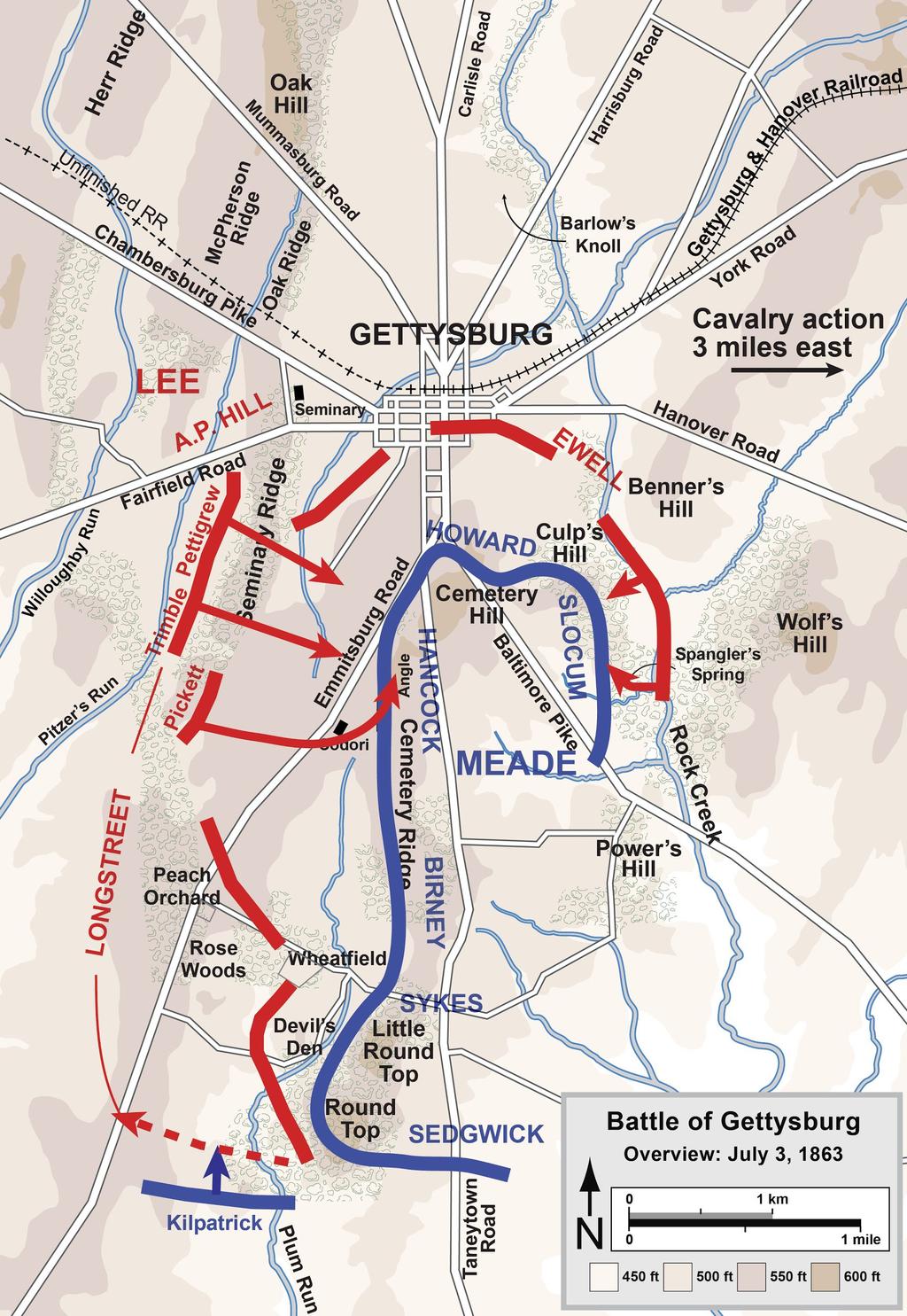 Key Battle: Gettysburg April 2-4, 1863 (9D) Most decisive battle of the Civil War. 3 PA A day battle in Gettysburg,.