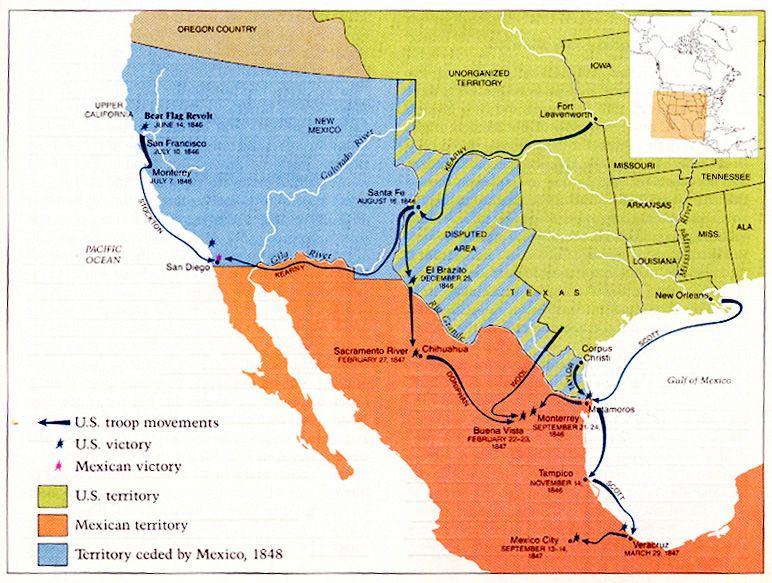 Mexican War (8C) Texas won its independence from Mexico in 1836. The United States annexed Texas as the 25th state in border 1845. A dispute between U.S. Mexico the and led to the Mexican War.