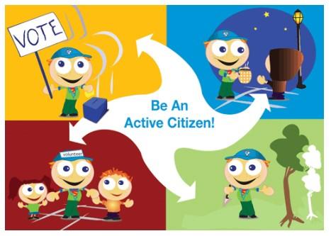Read through the information on active citizenship and then answer the questions on the left. In your own words write down your own definition of an active citizen.