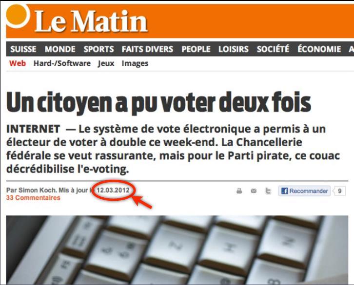 A Citizen Was Able to Vote Twice http://www.lematin.