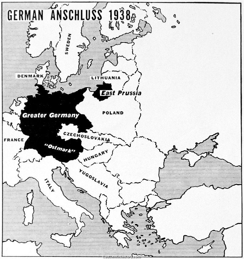 Austria Germany now a self proclaimed World Power Anschluss Union with Austria Threatened invasion Chancellor put
