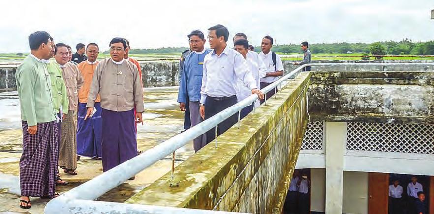 During his inspection, U Henry Van Thio was accompanied by Union Minister for Social Welfare, Relief and Resettlement Dr Win Myat Aye and Deputy Minister for Home Affairs Maj-Gen Aung Soe.