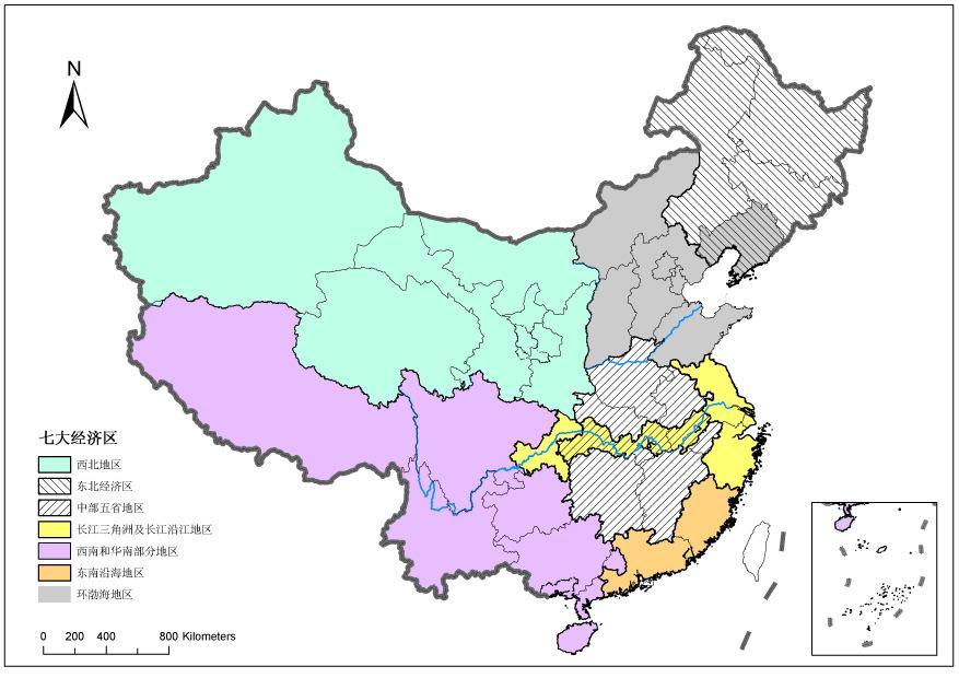 Figure 3-5 Seven Economic Regions Seven Economic Regions North-western Region North-eastern Economic Region Five Provinces in Central China