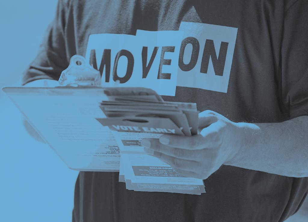 BRINGING MEANINGFUL CHANGE MoveOn s millions of members played an essential role in sweeping Republicans out of power in the 2018 midterm elections.