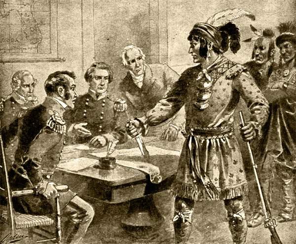 It is said that Osceola then drove a knife through the treaty.
