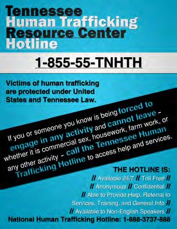 VICTIM ASSISTANCE In 2012, we worked towards a holistic local response in Memphis, TN to victim aftercare.