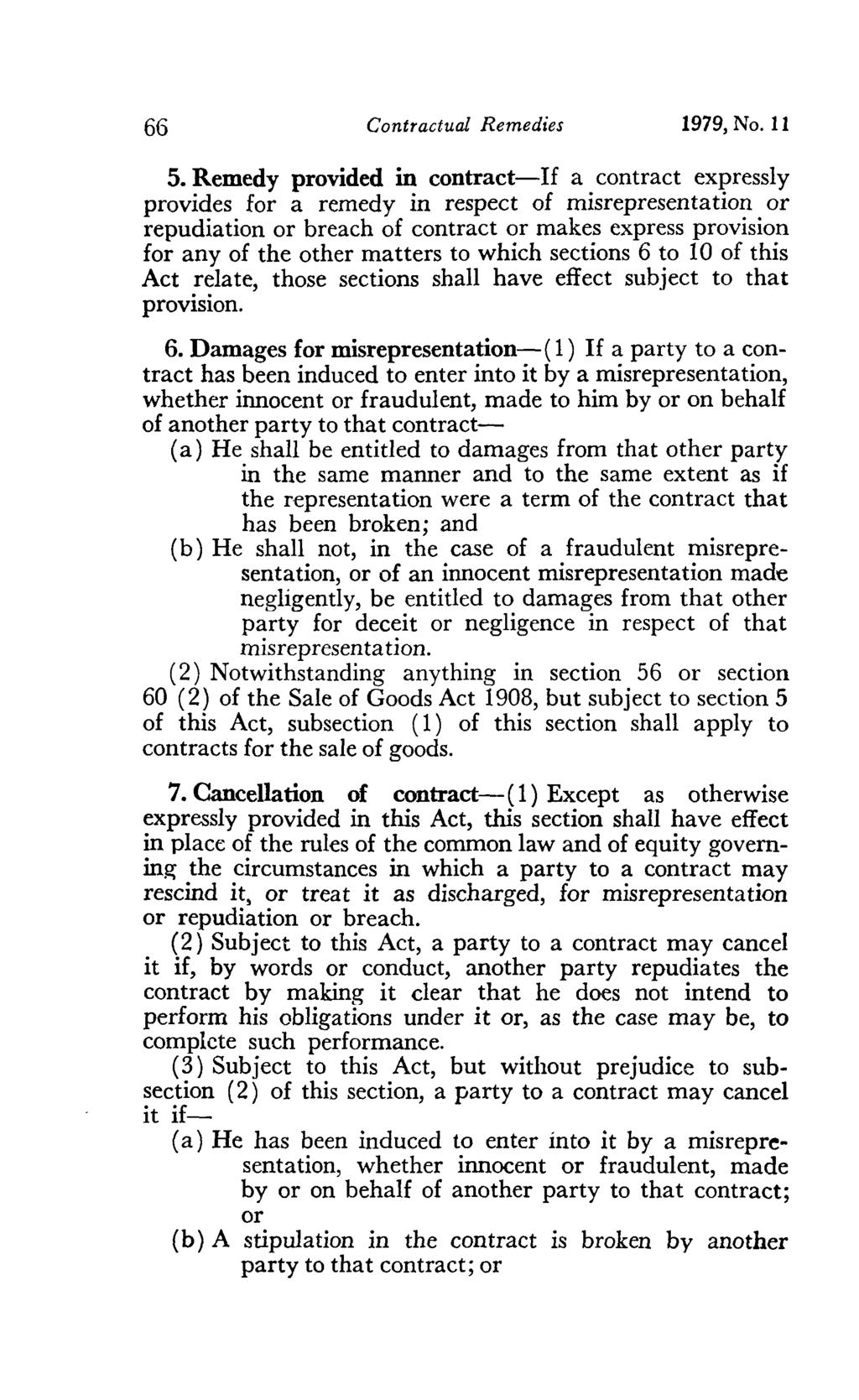 66 Contractual Remedies 1979, No. 11 5.