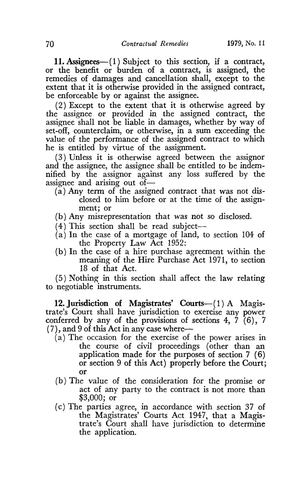 70 Contractual Remedies 1979, No. 11 11.