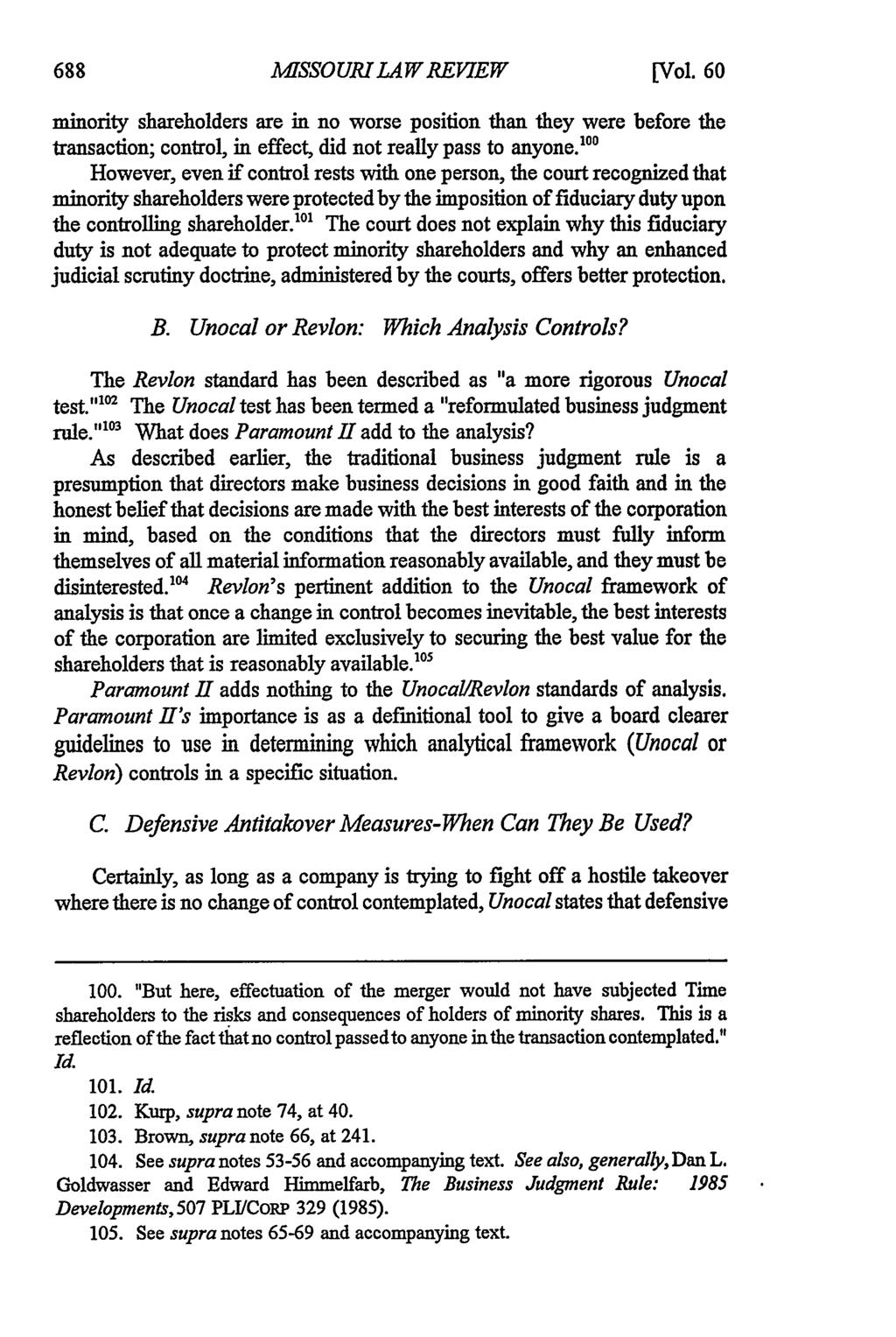 Missouri Law Review, Vol. 60, Iss. 3 [1995], Art. 5 MISSOUR LAW REVIEW (Vol.