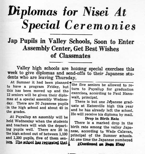 Source: Seattle, Washington Local Newspaper, April 1942. 1. Nisei are the second generation of Japanese Americans. They were United States and are thus naturalized American citizens.