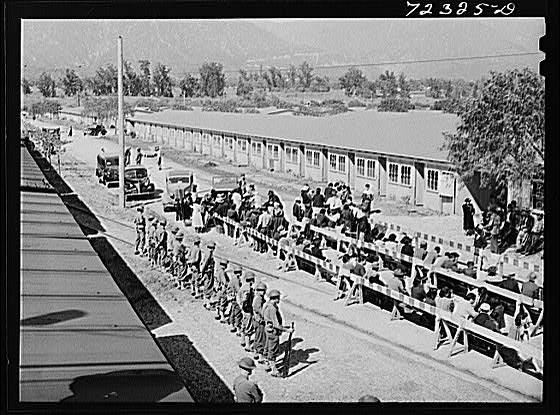 Los Angeles County, California. The evacuation of Japanese and Japanese-Americans from West coast areas under United States Army war emergency order.