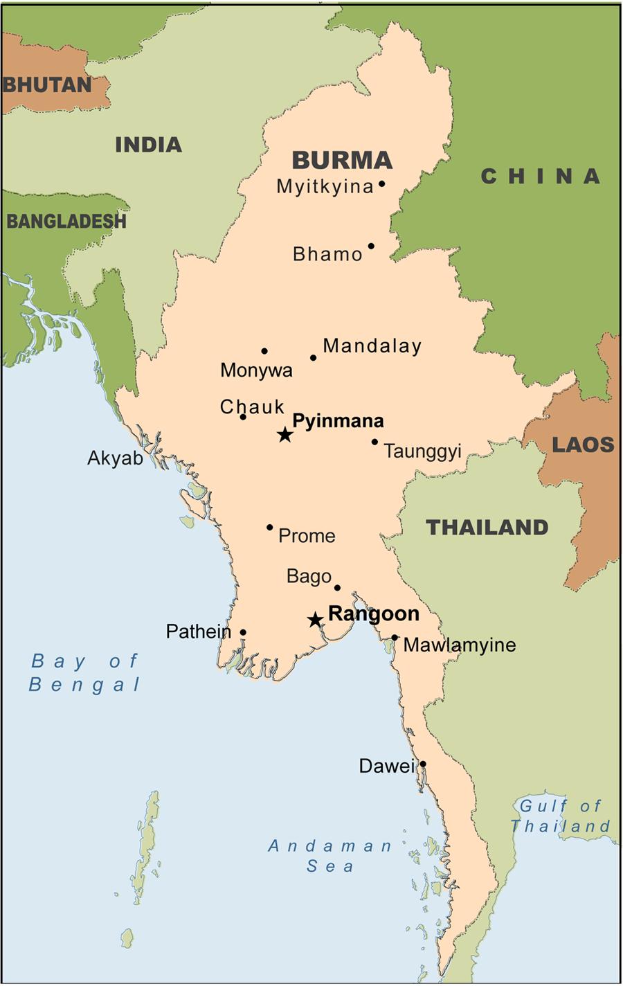 Figure 2. Map of Burma Source: Map Resources.