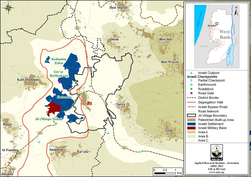 Jit Village Profile Location and physical characteristics Jit is a Palestinian village in, located 19.74km north-east of Qalqiliya City.