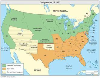 Mexican Session (lands gained from the Mexican War - should they be free or slave?