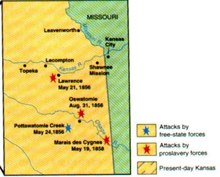 Bleeding Kansas As a direct result of the Kansas- Nebraska Act, Kansas descended into chaos and bloodshed. Thousands of settlers for and against slavery came to the territory.