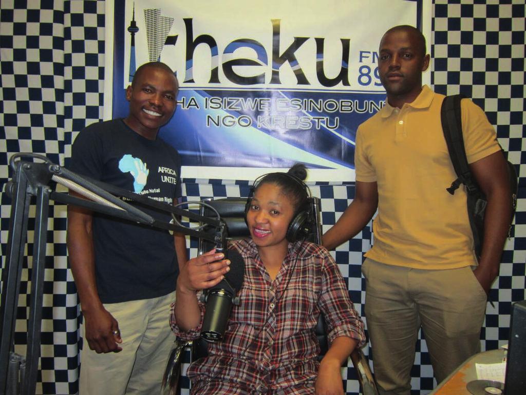 10 MAY TO AUGUST 2016 - REPORT IN PICTURES Lobbying and Advocacy Radio Interview on itheku FM Three of our peer educators conducted an interview with itheku FM in order to